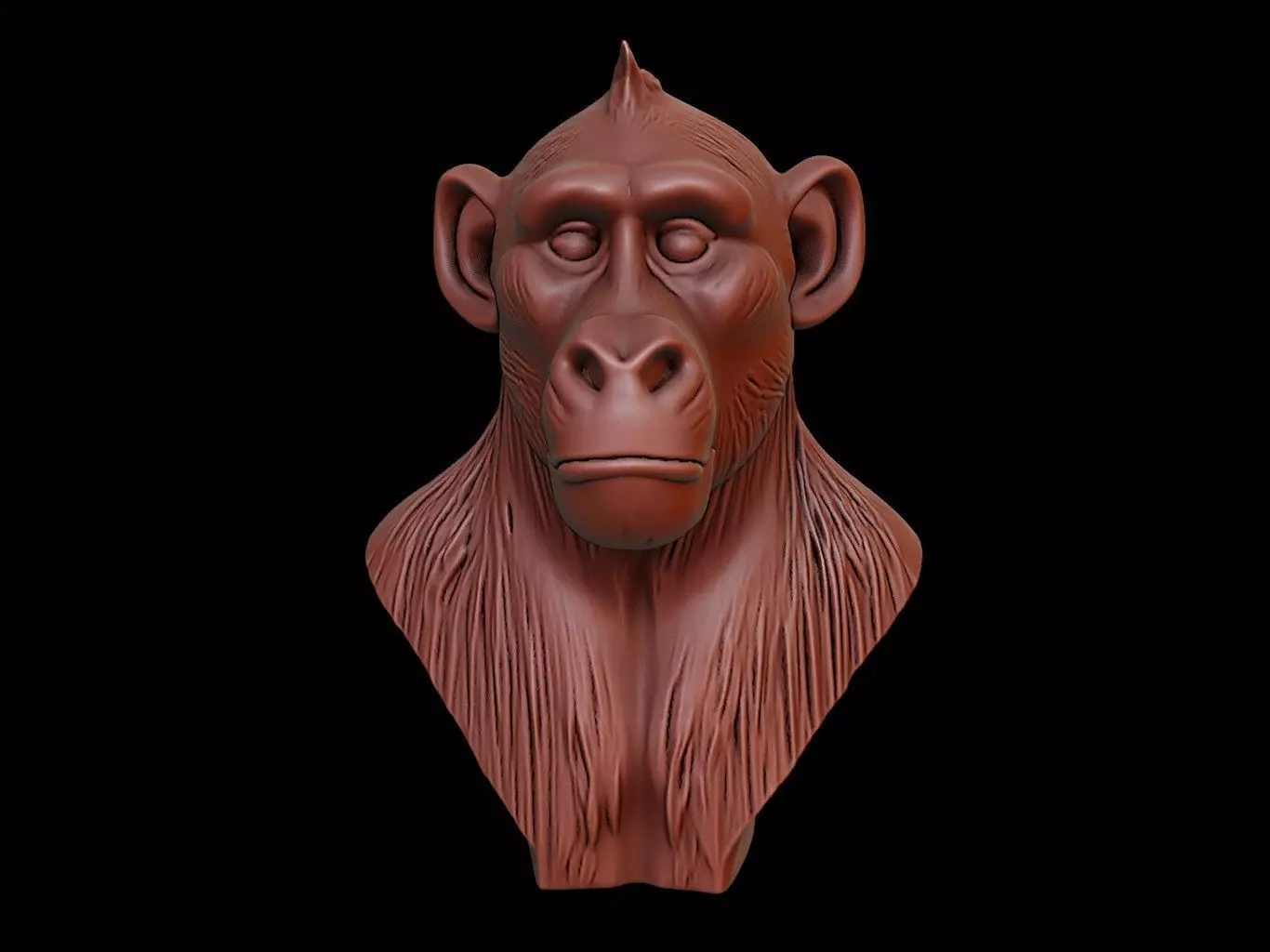 Baboon Animal Bust 3D print model