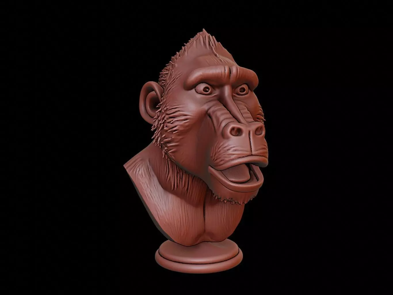 Baboon Animal Bust 3D print model