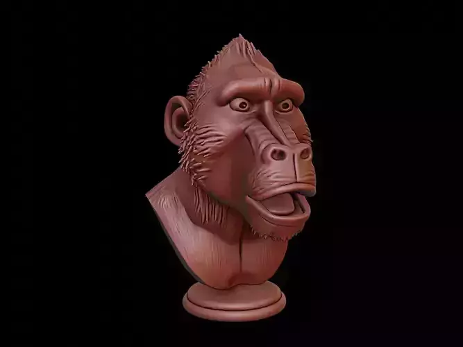 Baboon Animal Bust 3D print model