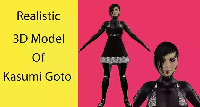 Kasumi Goto Low-poly 3D model