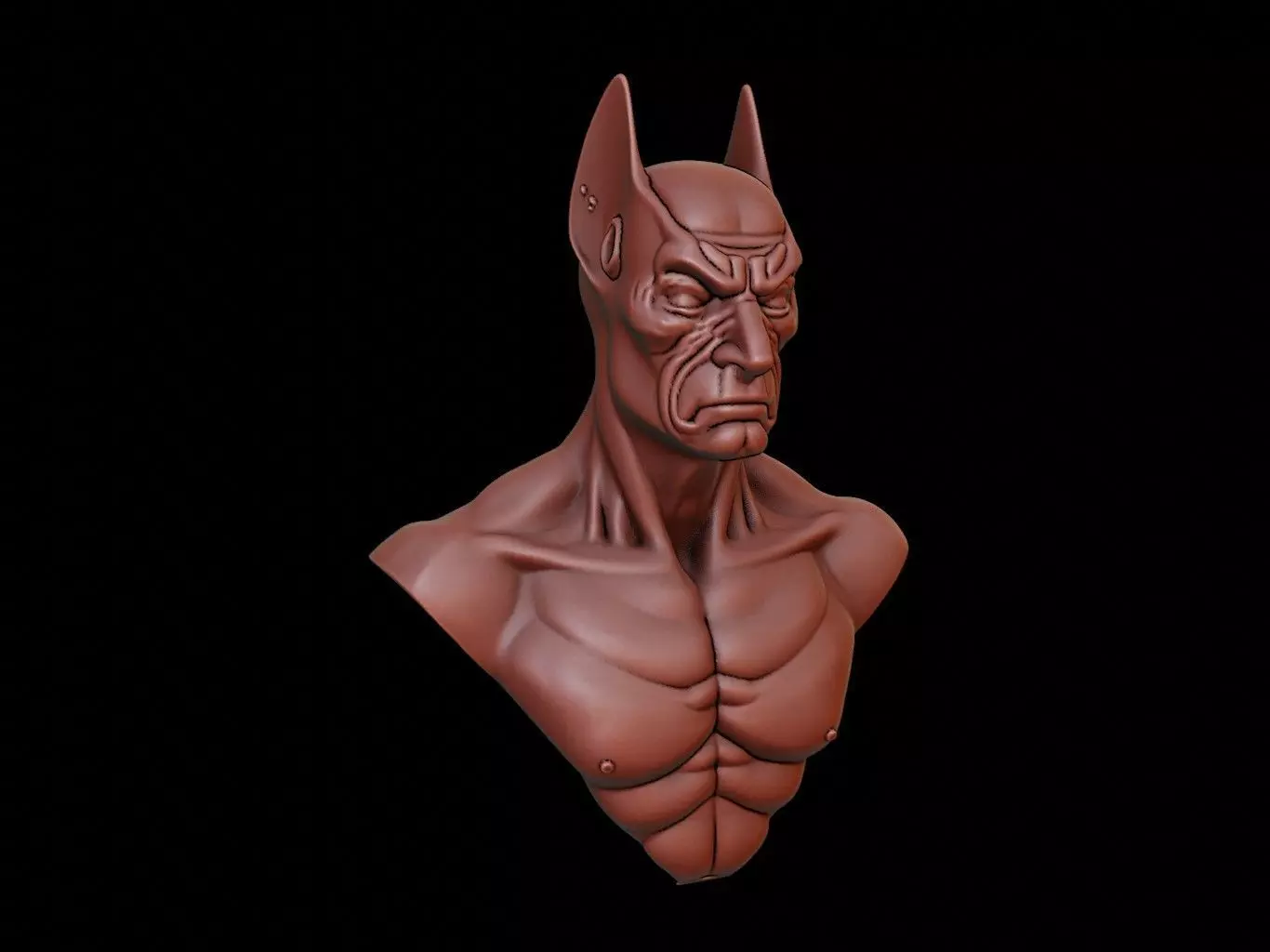 Bat Animal Bust 3D print model_0