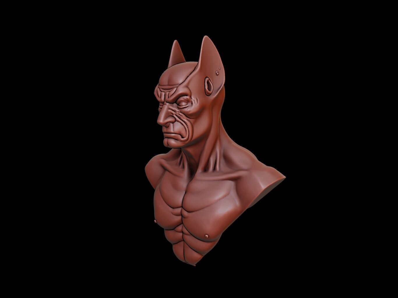 Bat Animal Bust 3D print model_1