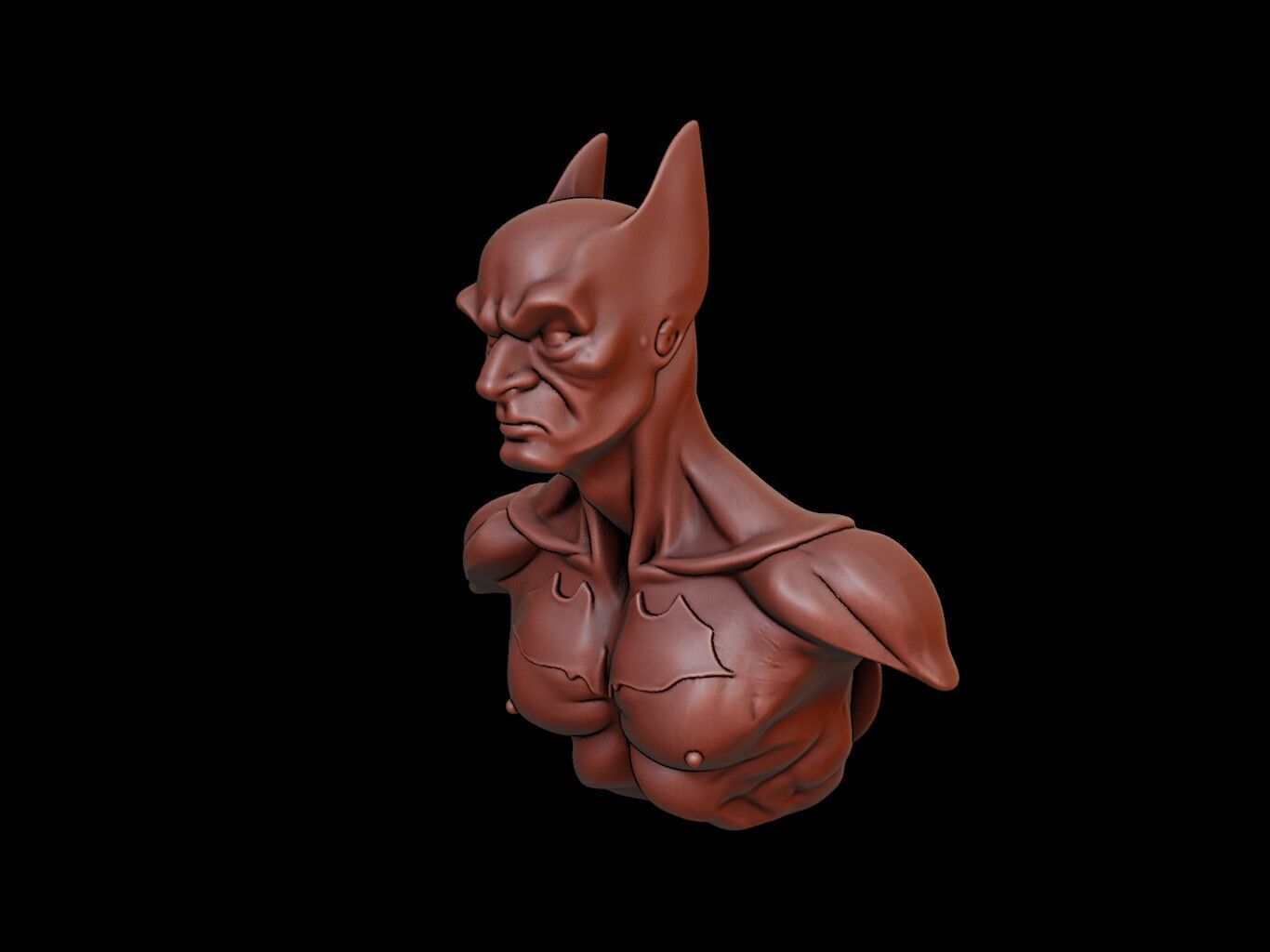 Bat Animal Bust 3D print model_1