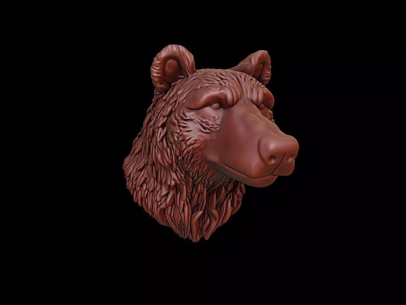 Bear Animal Bust 3D print model_0