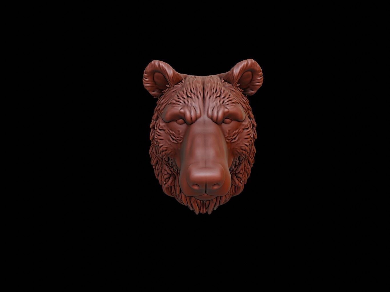 Bear Animal Bust 3D print model_2