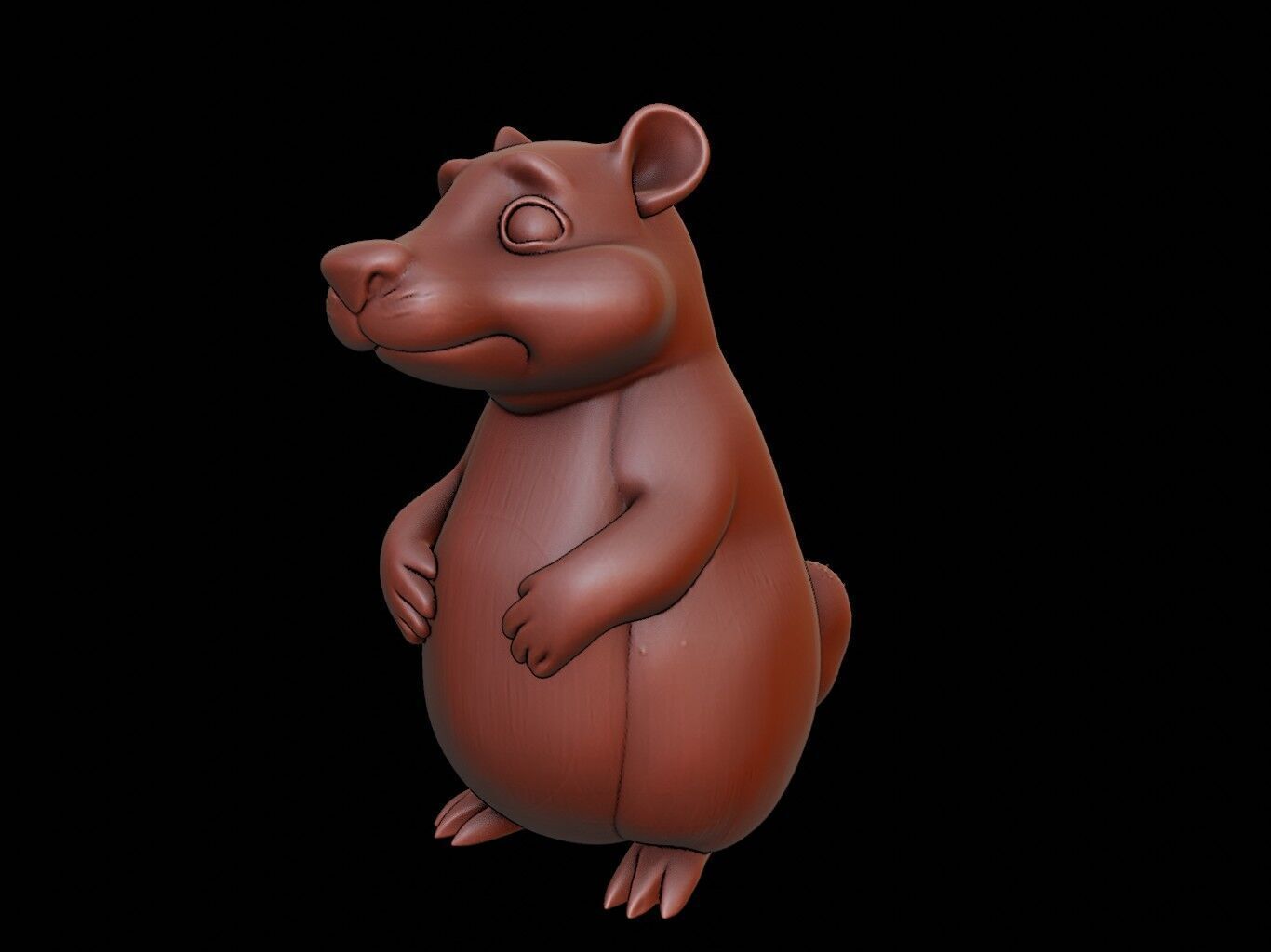 Beaver Animal Bust 3D print model_1