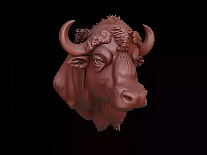 Bison Animal Bust