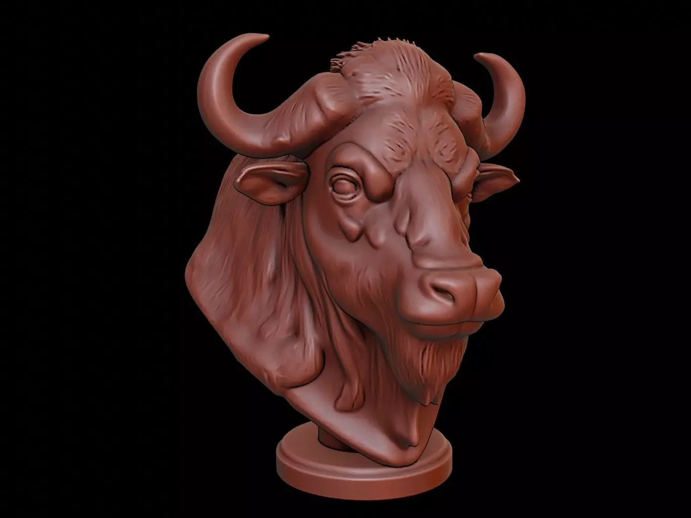 Bison Animal Bust 3D print model_0