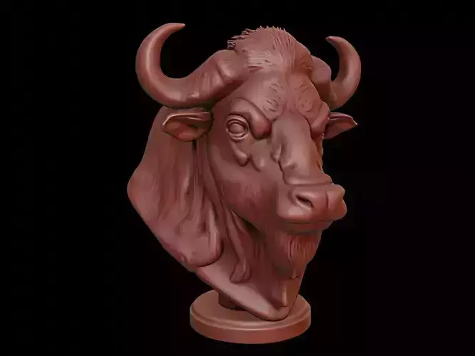 Bison Animal Bust