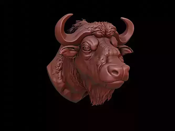 Bison Animal Bust