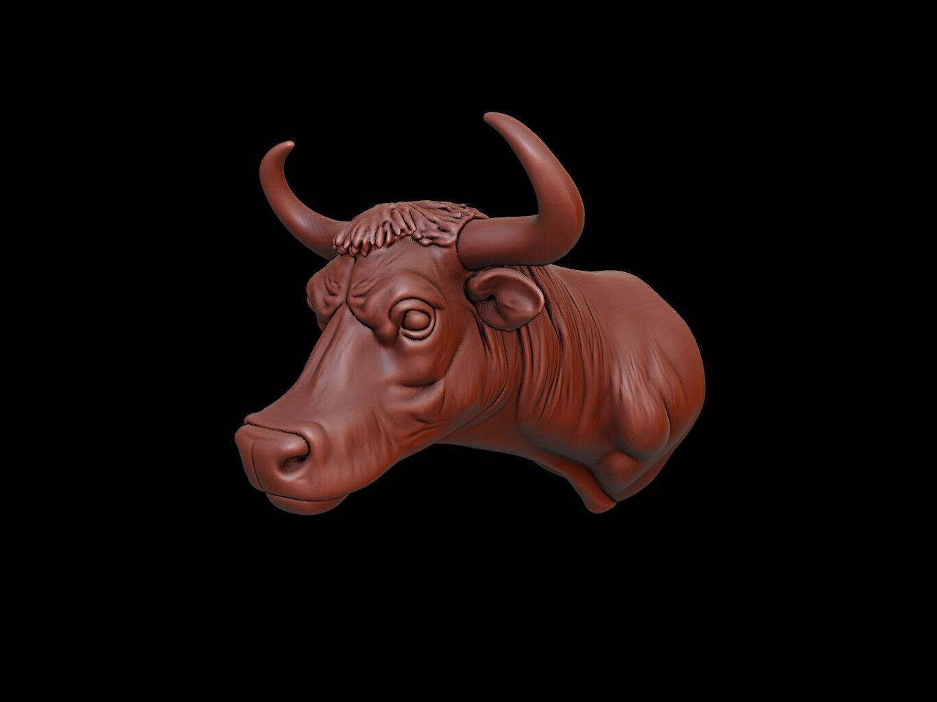 Bull Animal Bust 3D print model_1