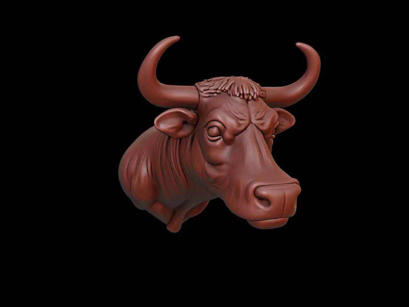 Bull Animal Bust 3D print model_0