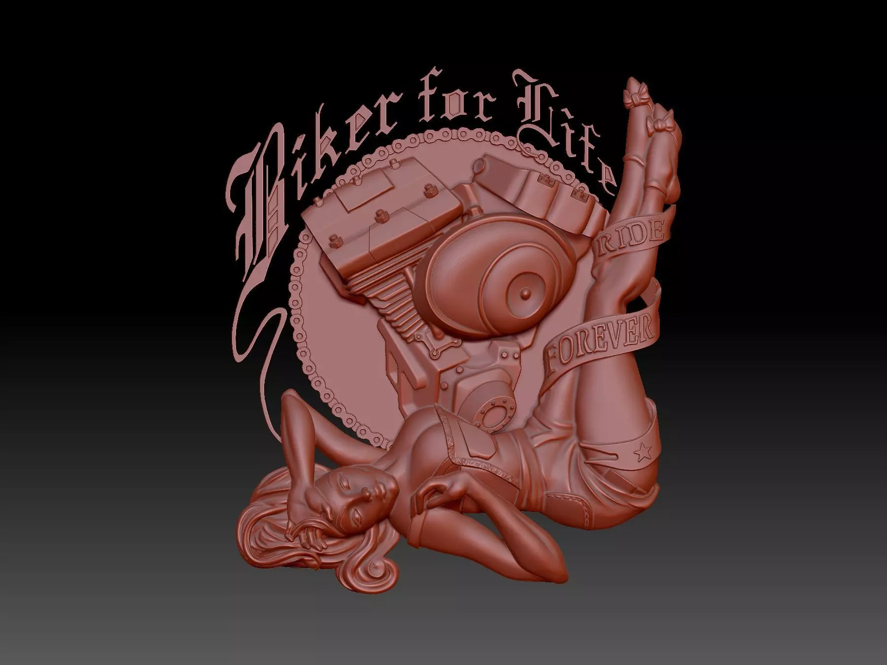 Biker for life  3D print model_0