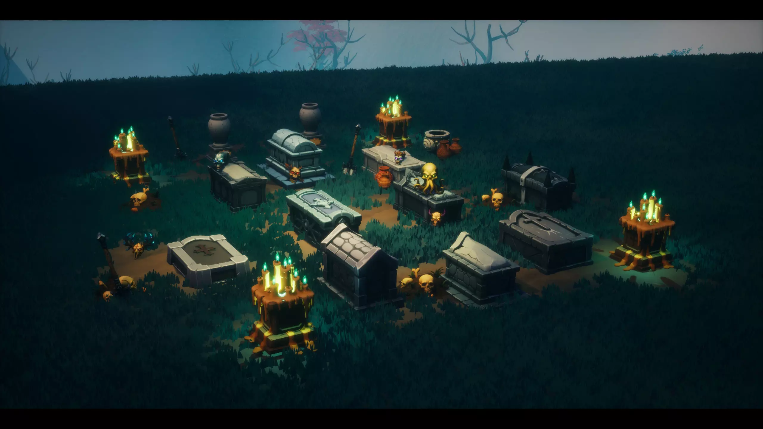 Stylized Mega Graveyard Asset Bundle - 200 Gameready Asset Low-poly 3D model_9