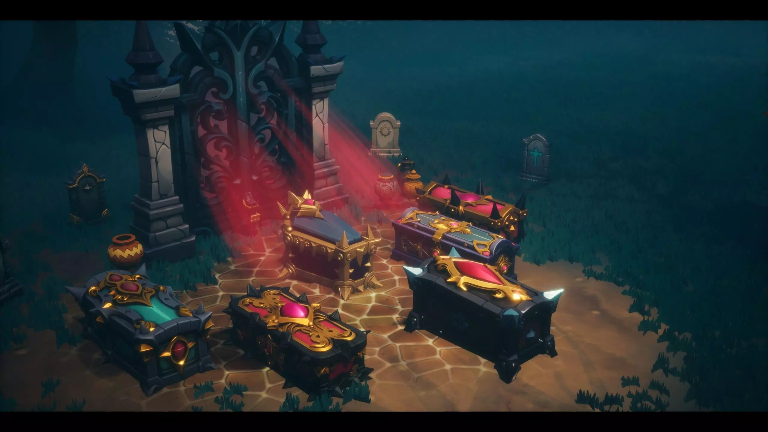 Stylized Mega Graveyard Asset Bundle - 200 Gameready Asset Low-poly 3D model_2