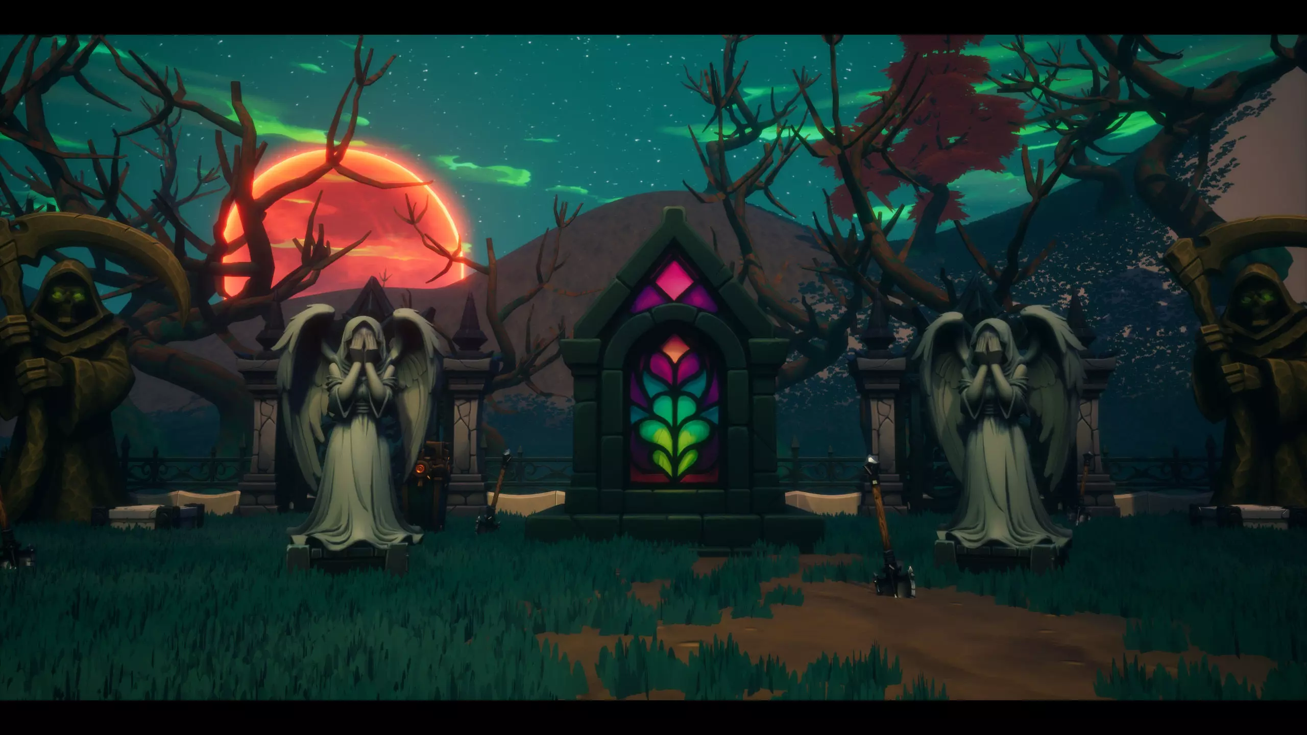 Stylized Mega Graveyard Asset Bundle - 200 Gameready Asset Low-poly 3D model_10