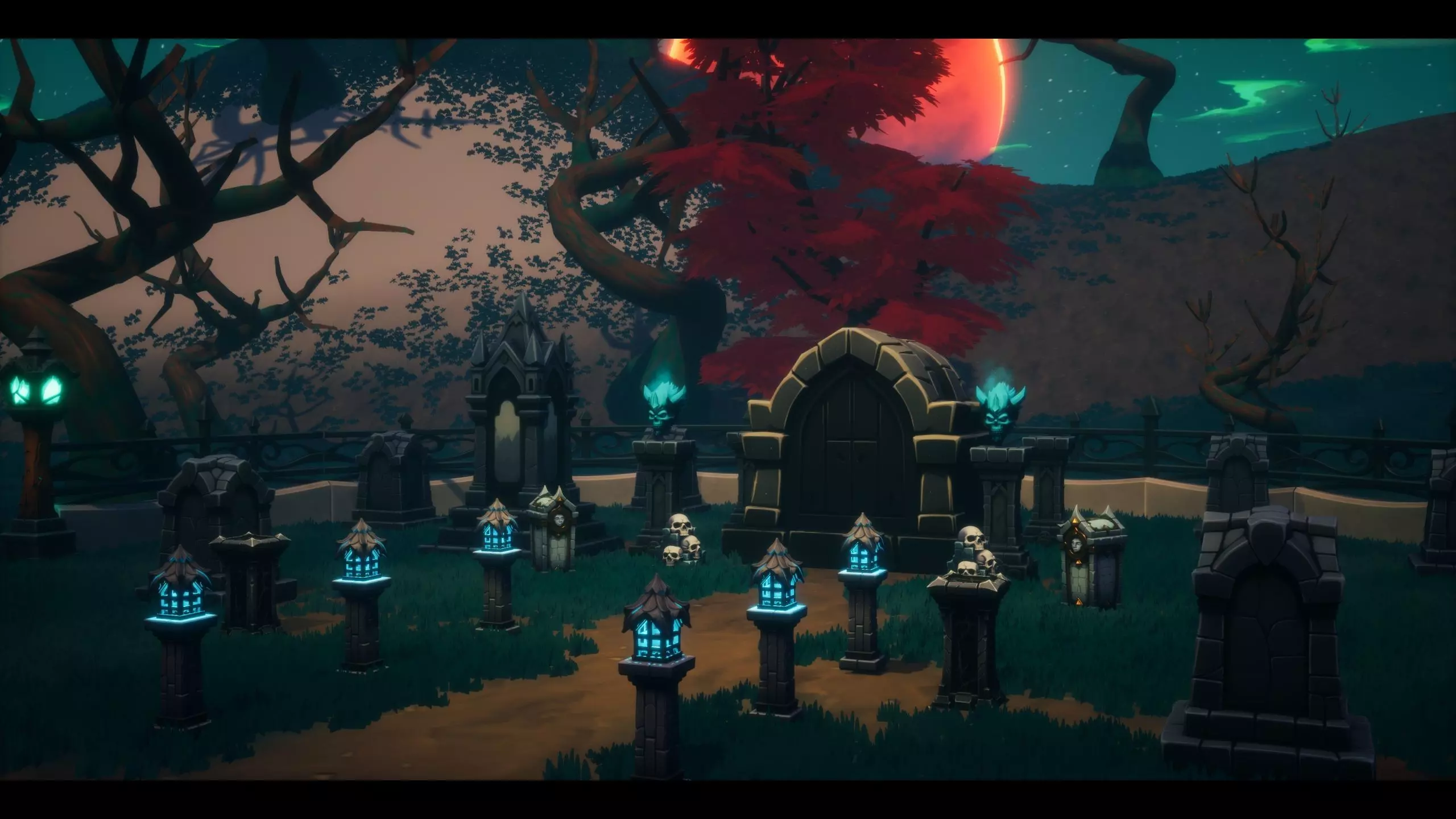 Stylized Mega Graveyard Asset Bundle - 200 Gameready Asset Low-poly 3D model_8