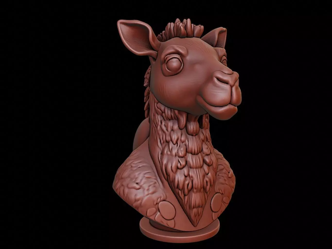 Camel Animal Bust 3D print model_0