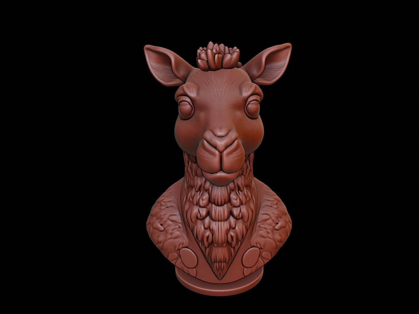 Camel Animal Bust 3D print model_2