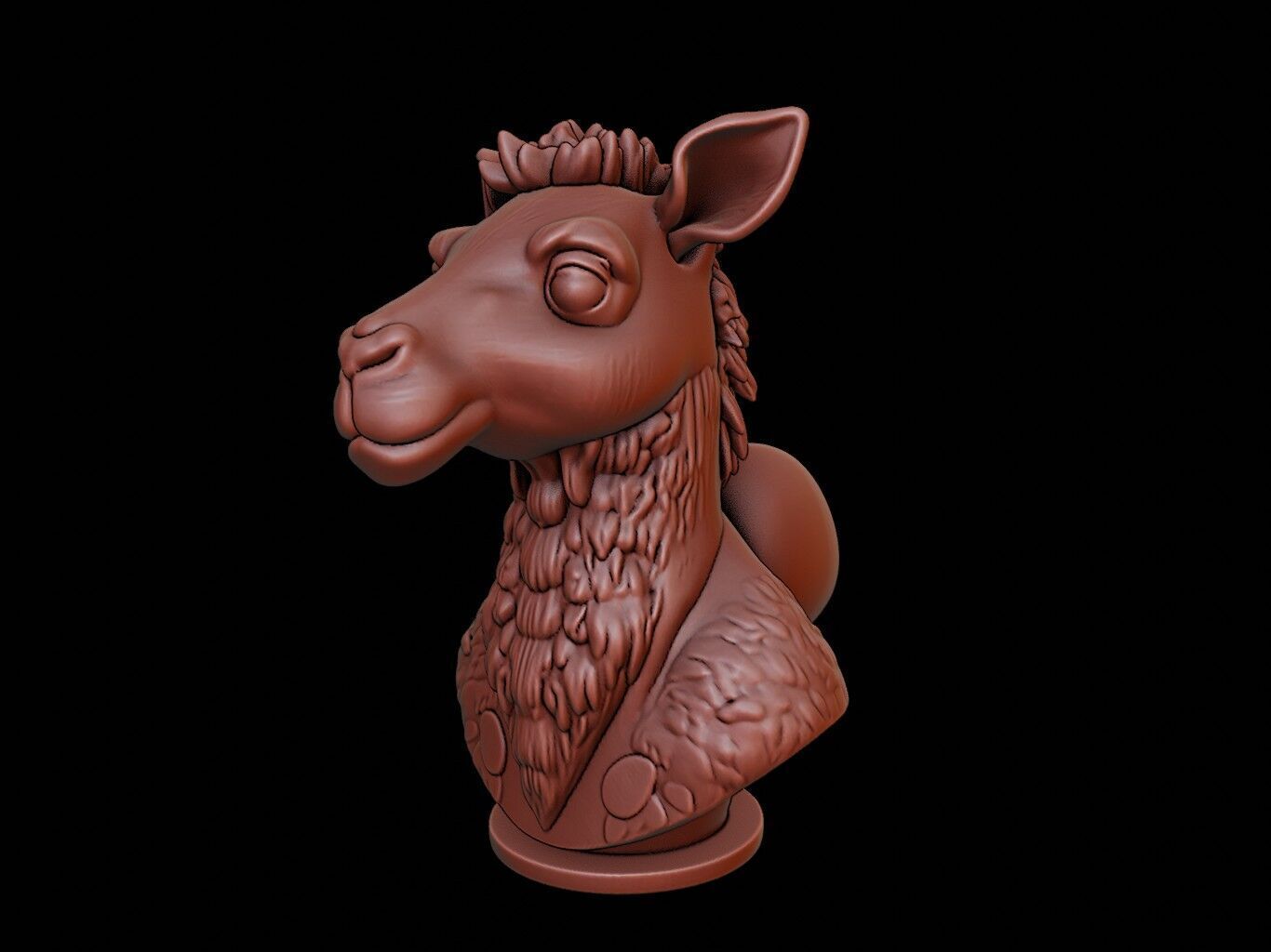 Camel Animal Bust 3D print model_1
