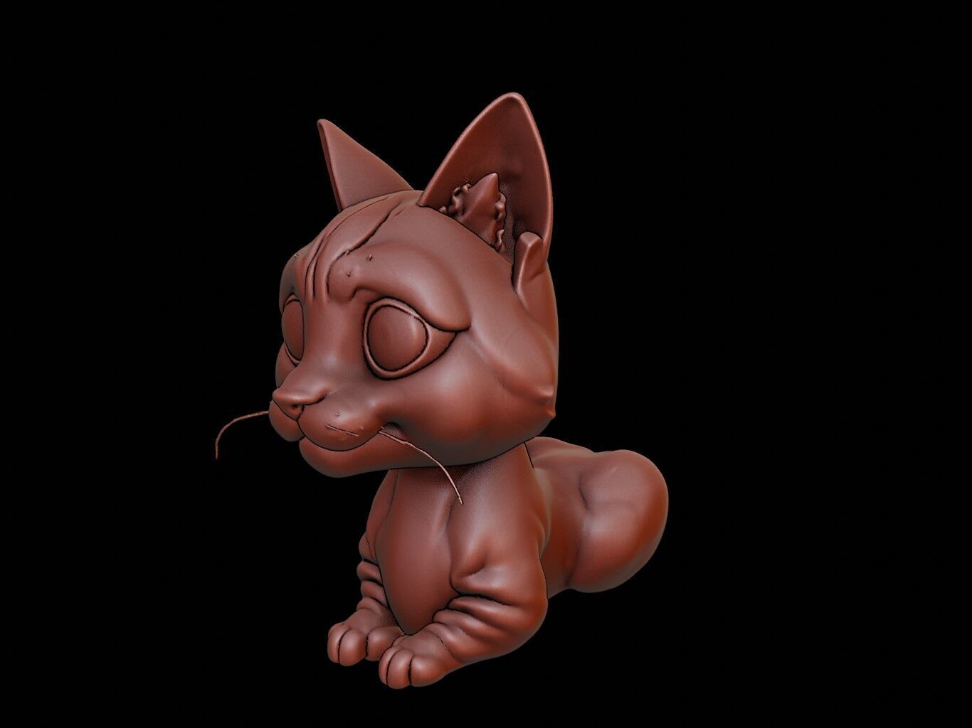 Cat Animal Bust 3D print model_1