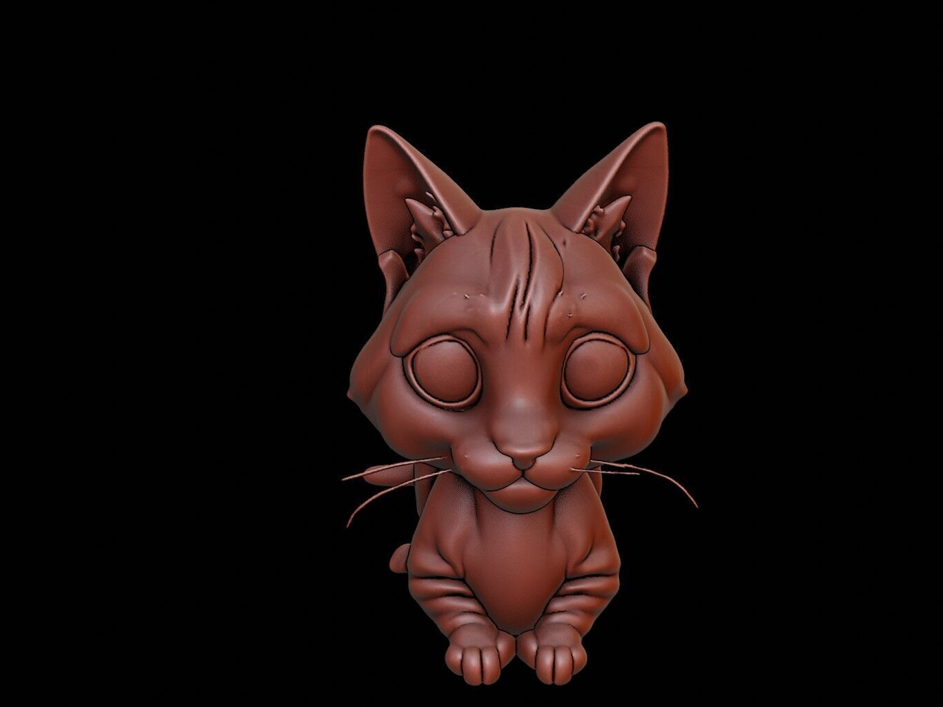 Cat Animal Bust 3D print model_2