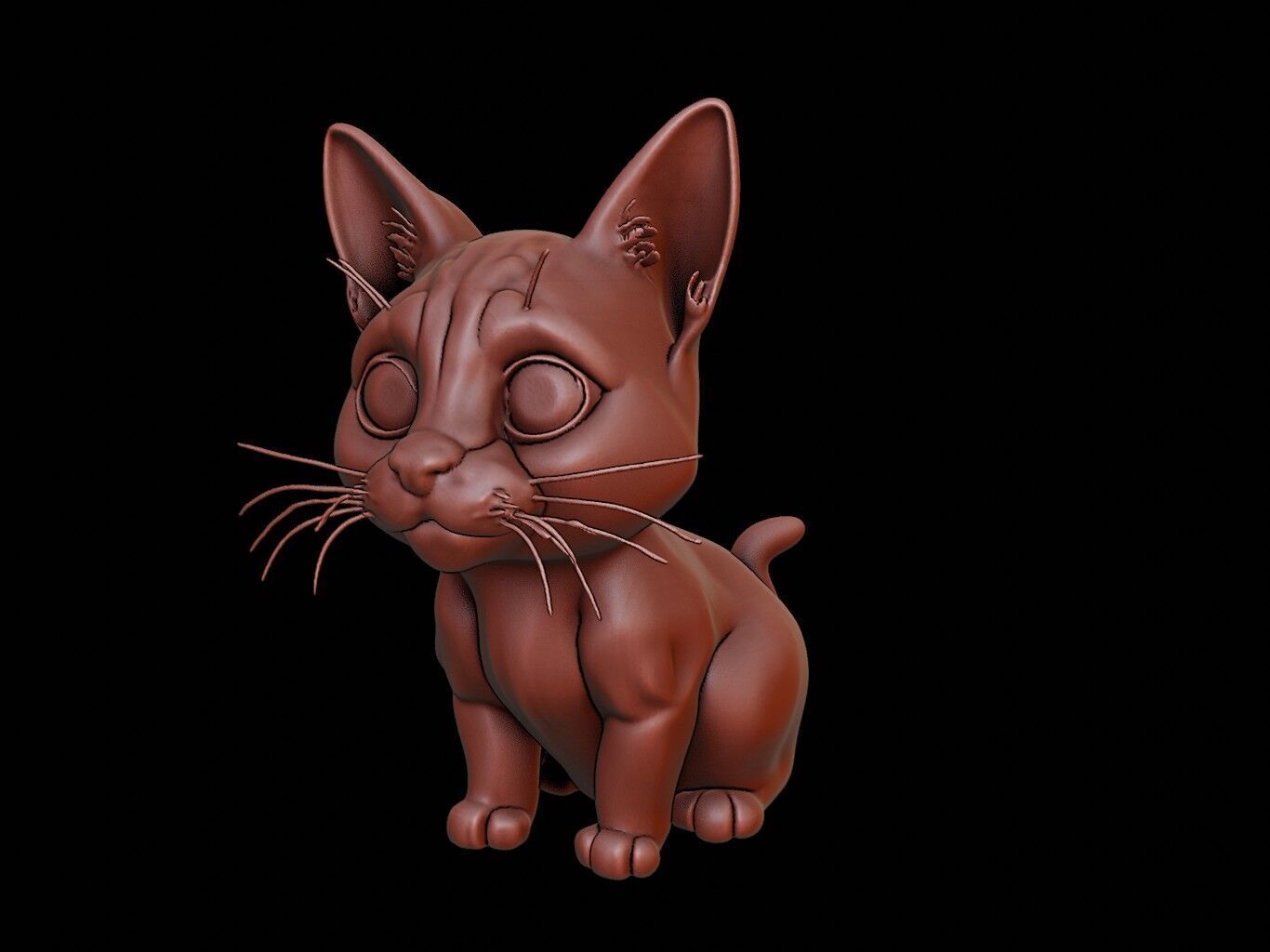 Cat Animal Bust 3D print model_1