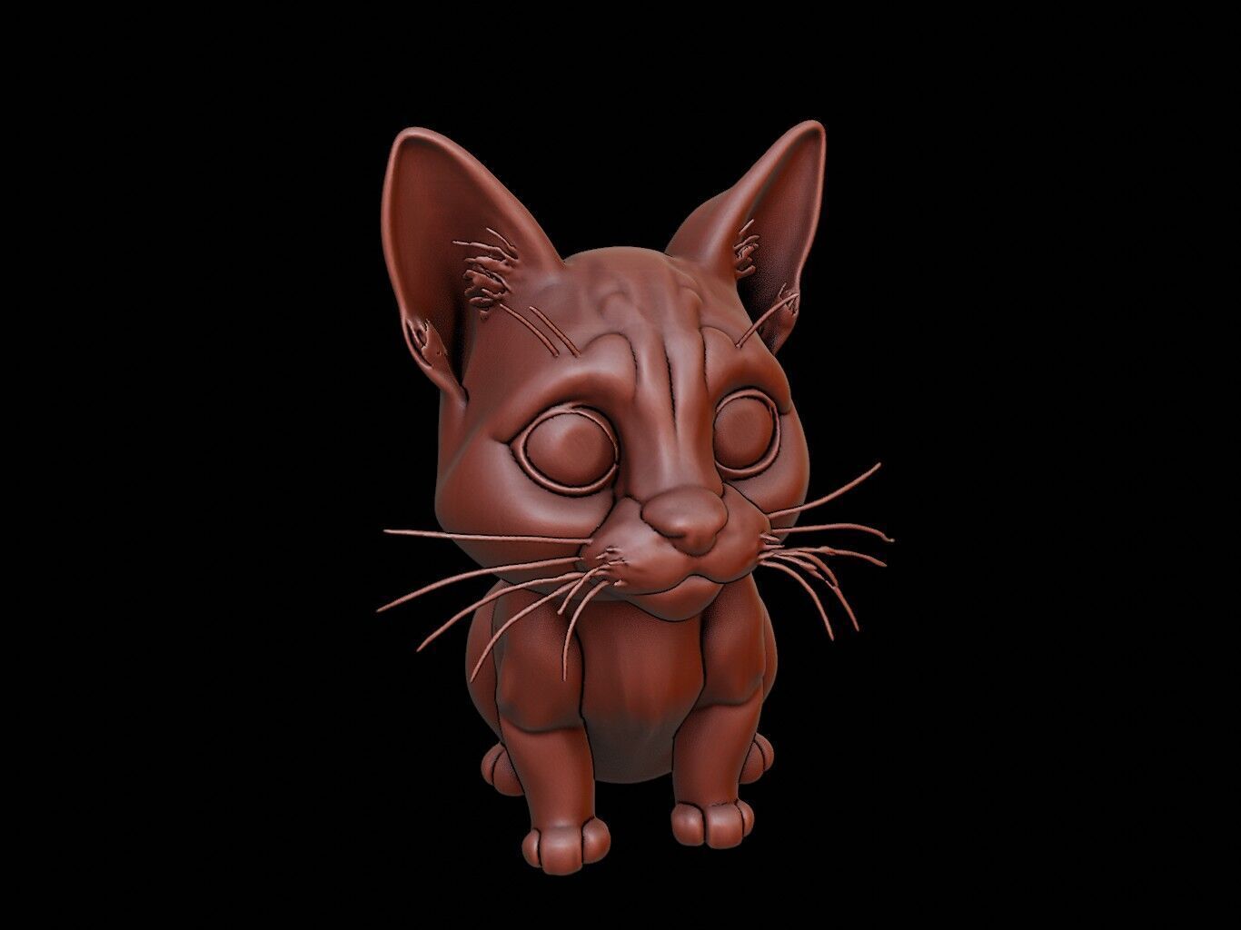 Cat Animal Bust 3D print model_2