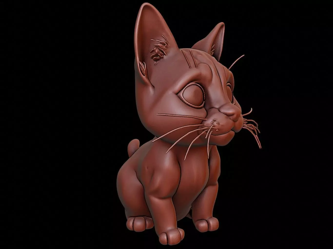 Cat Animal Bust 3D print model_0