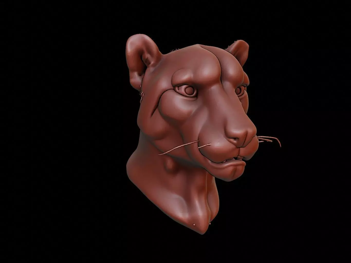 Cheetah Animal Bust 3D print model_0