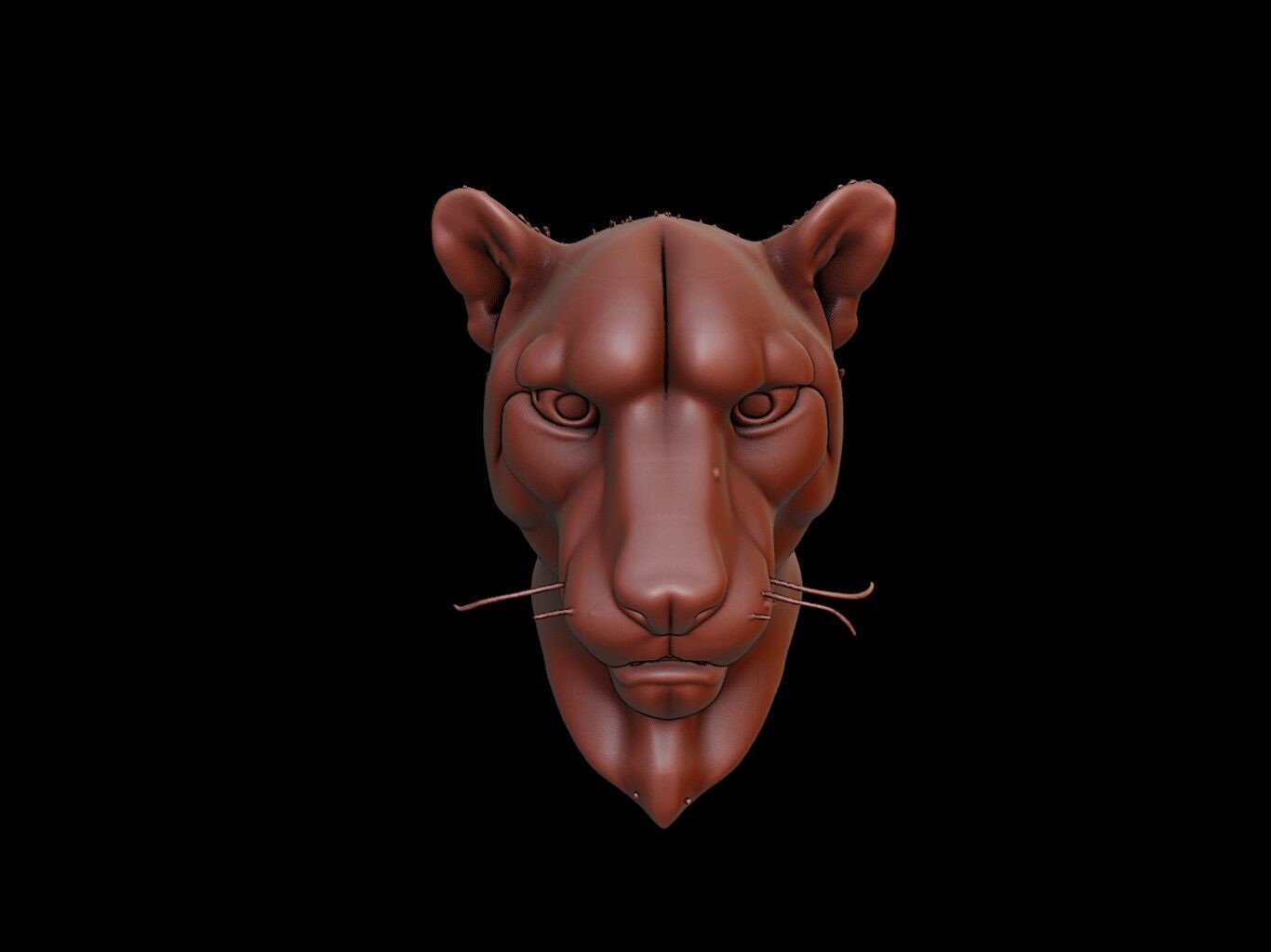 Cheetah Animal Bust 3D print model_2