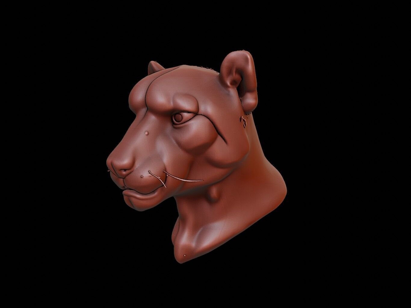 Cheetah Animal Bust 3D print model_1