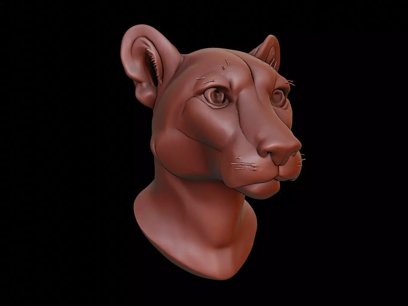 Cheetah Animal Bust 3D print model_0