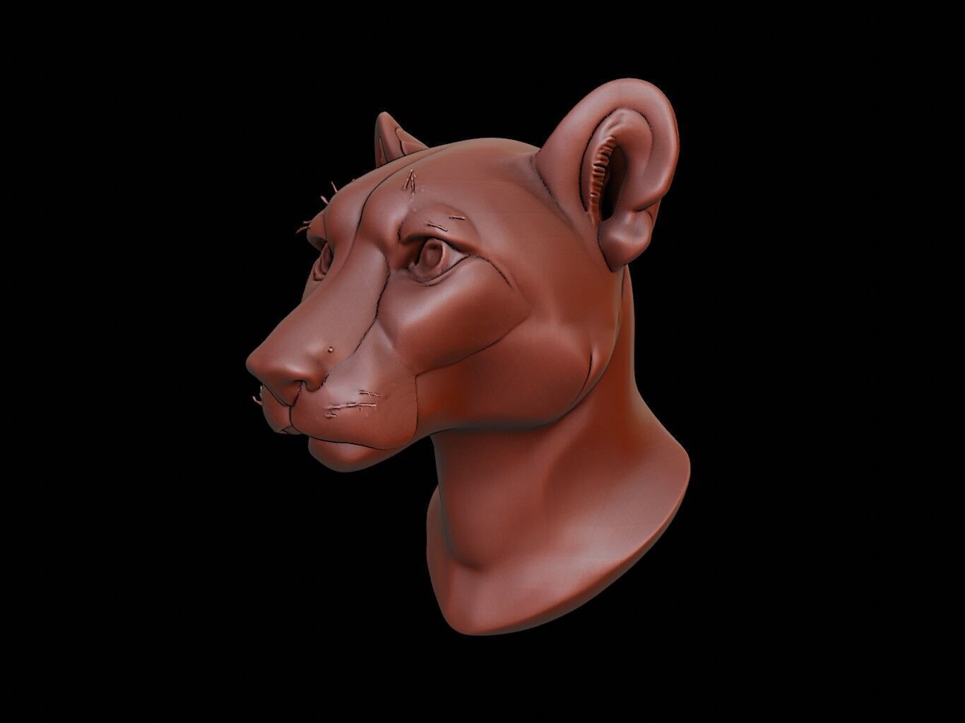 Cheetah Animal Bust 3D print model_1