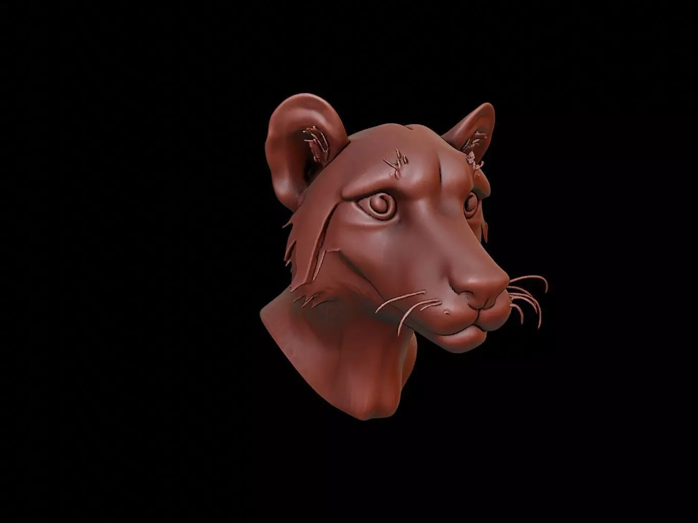 Cheetah Animal Bust 3D print model_0