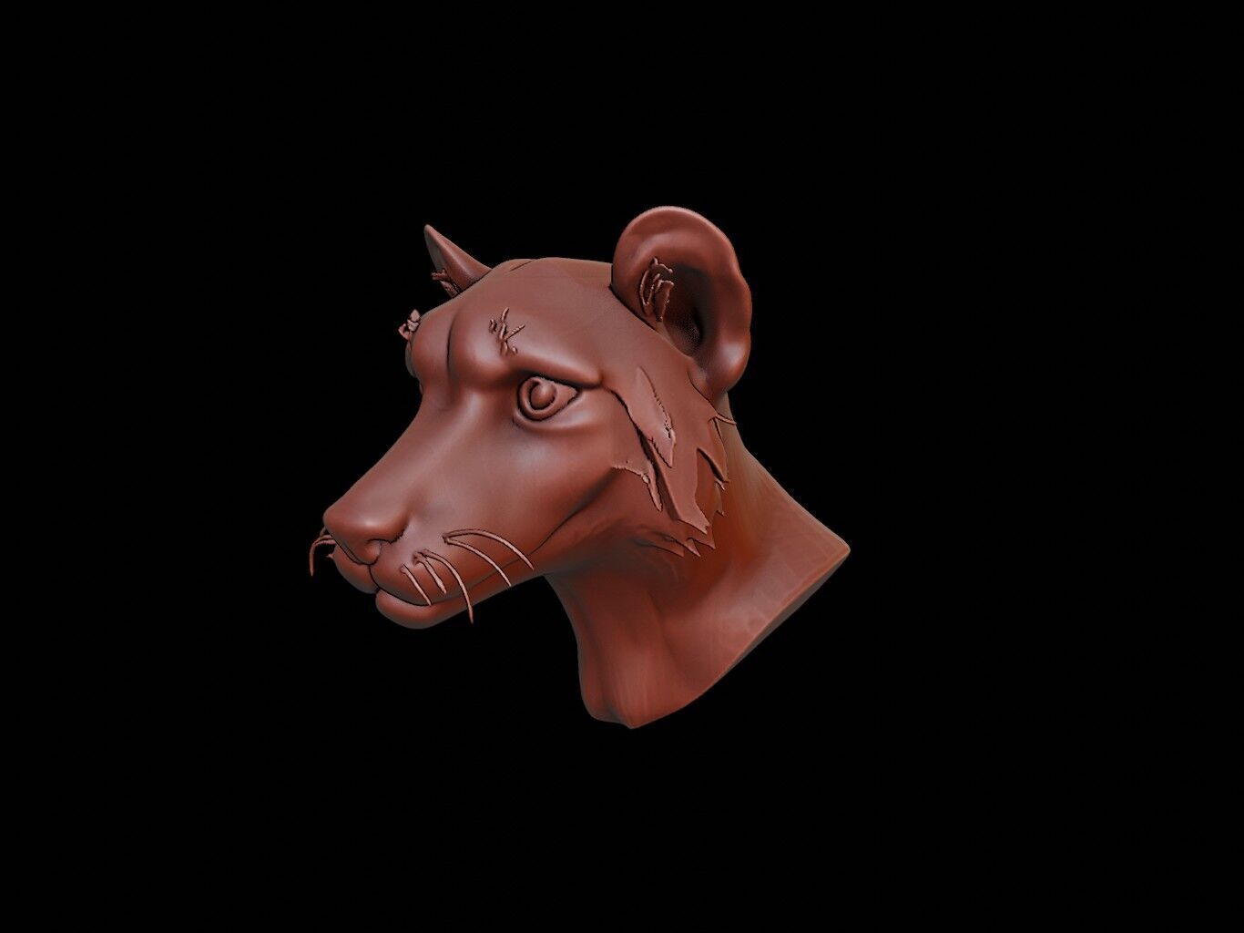 Cheetah Animal Bust 3D print model_1