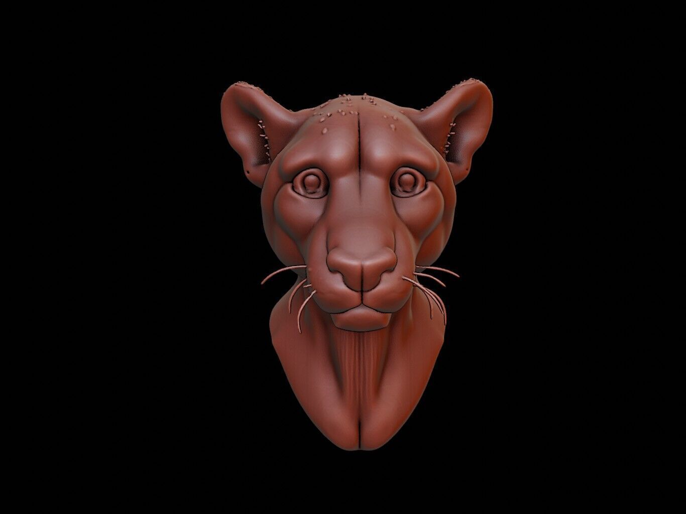 Cheetah Animal Bust 3D print model_2