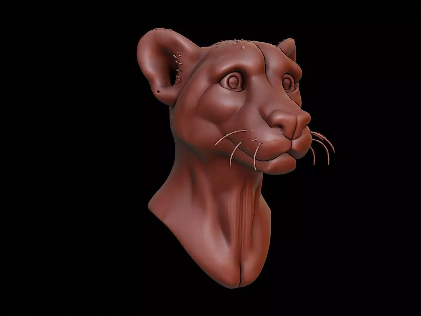 Cheetah Animal Bust 3D print model_0
