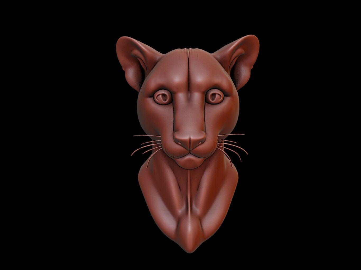 Cheetah Animal Bust 3D print model_2