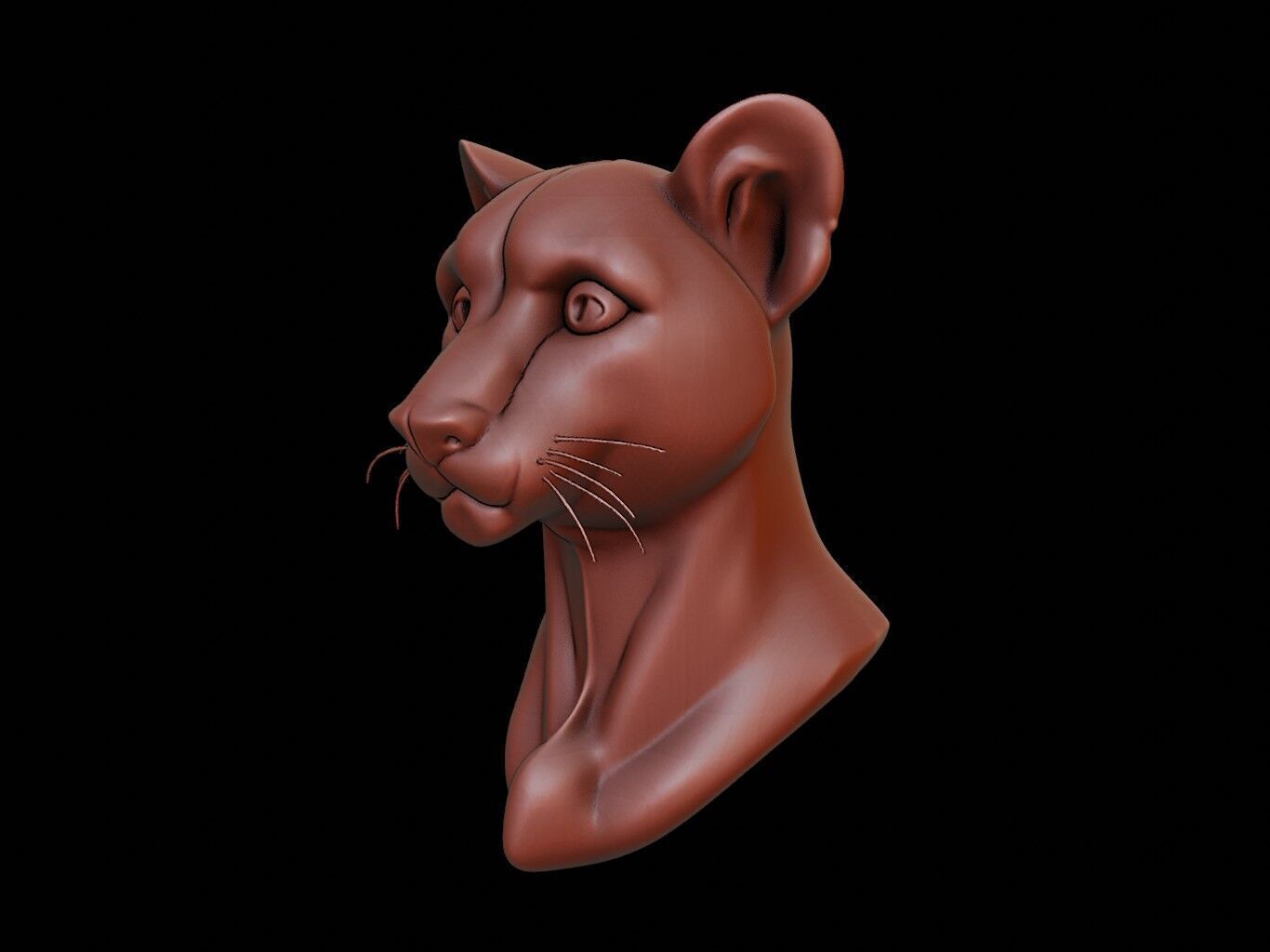 Cheetah Animal Bust 3D print model_1