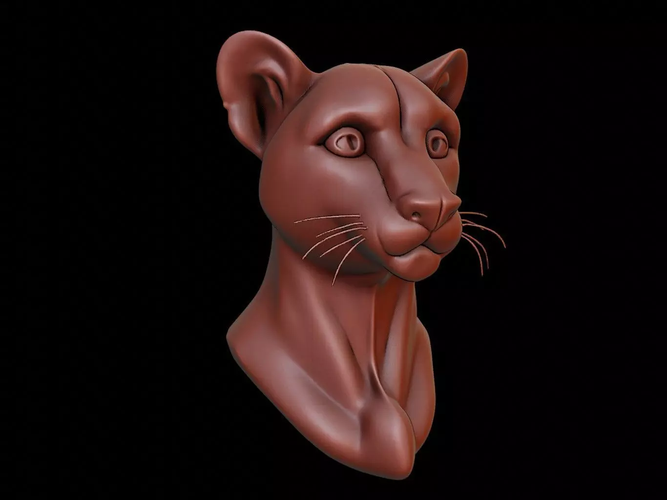 Cheetah Animal Bust 3D print model_0