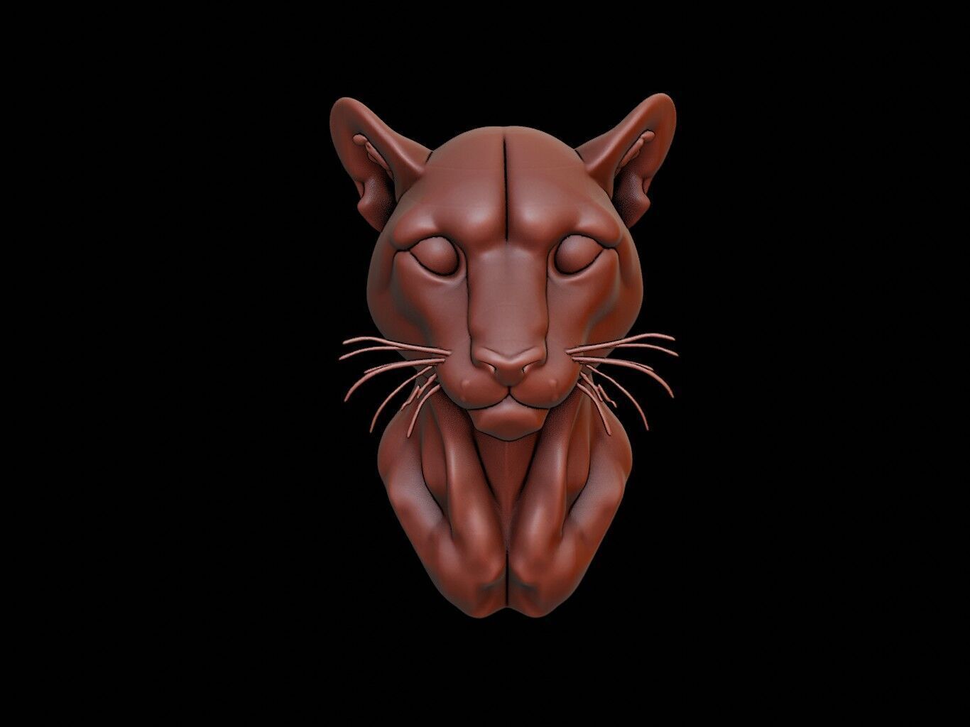 Cheetah Animal Bust 3D print model_2