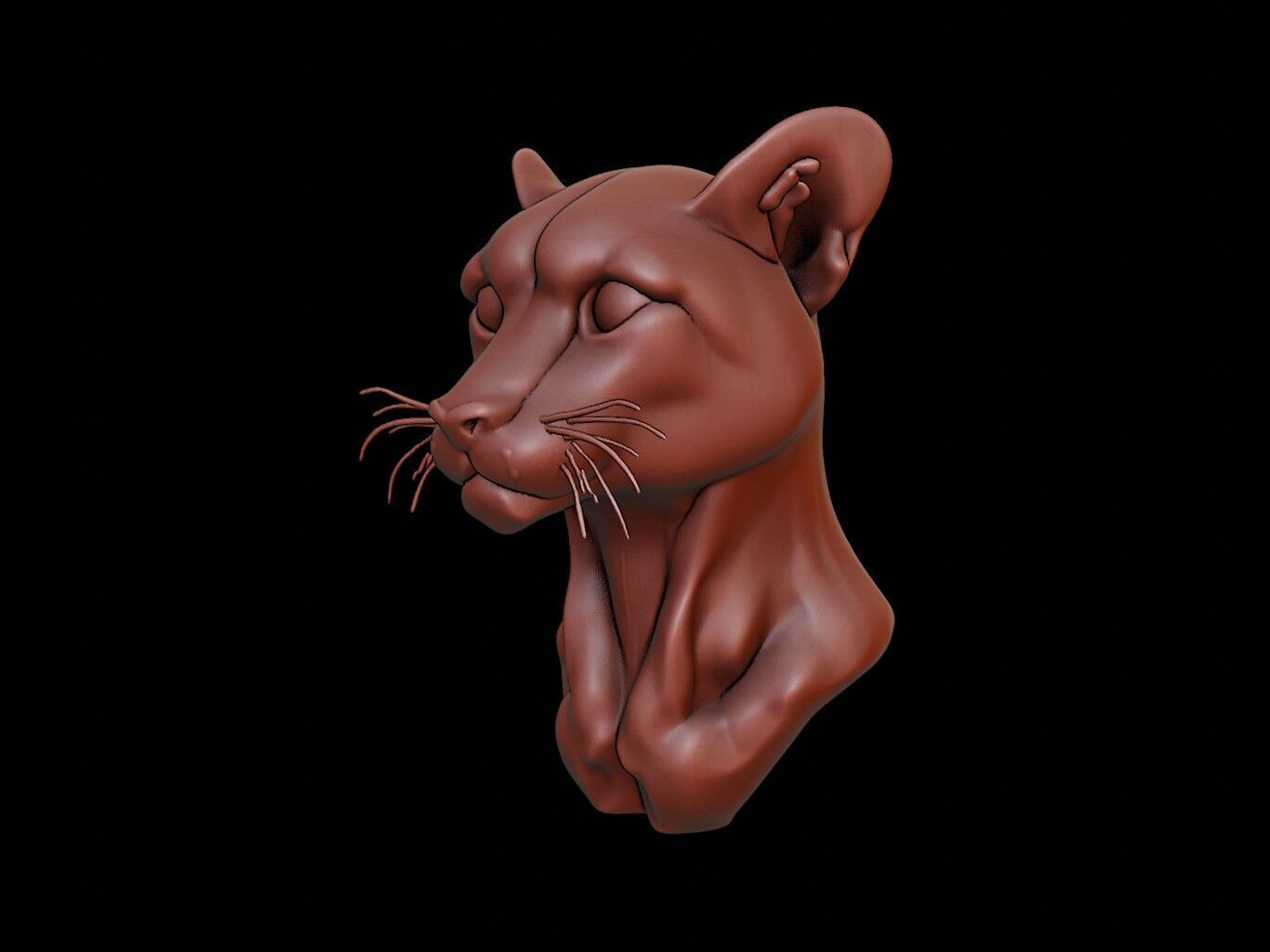 Cheetah Animal Bust 3D print model_1