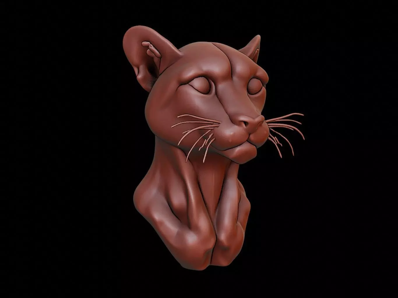Cheetah Animal Bust 3D print model_0