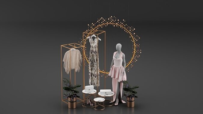 Clothing Store Showcase 3D model