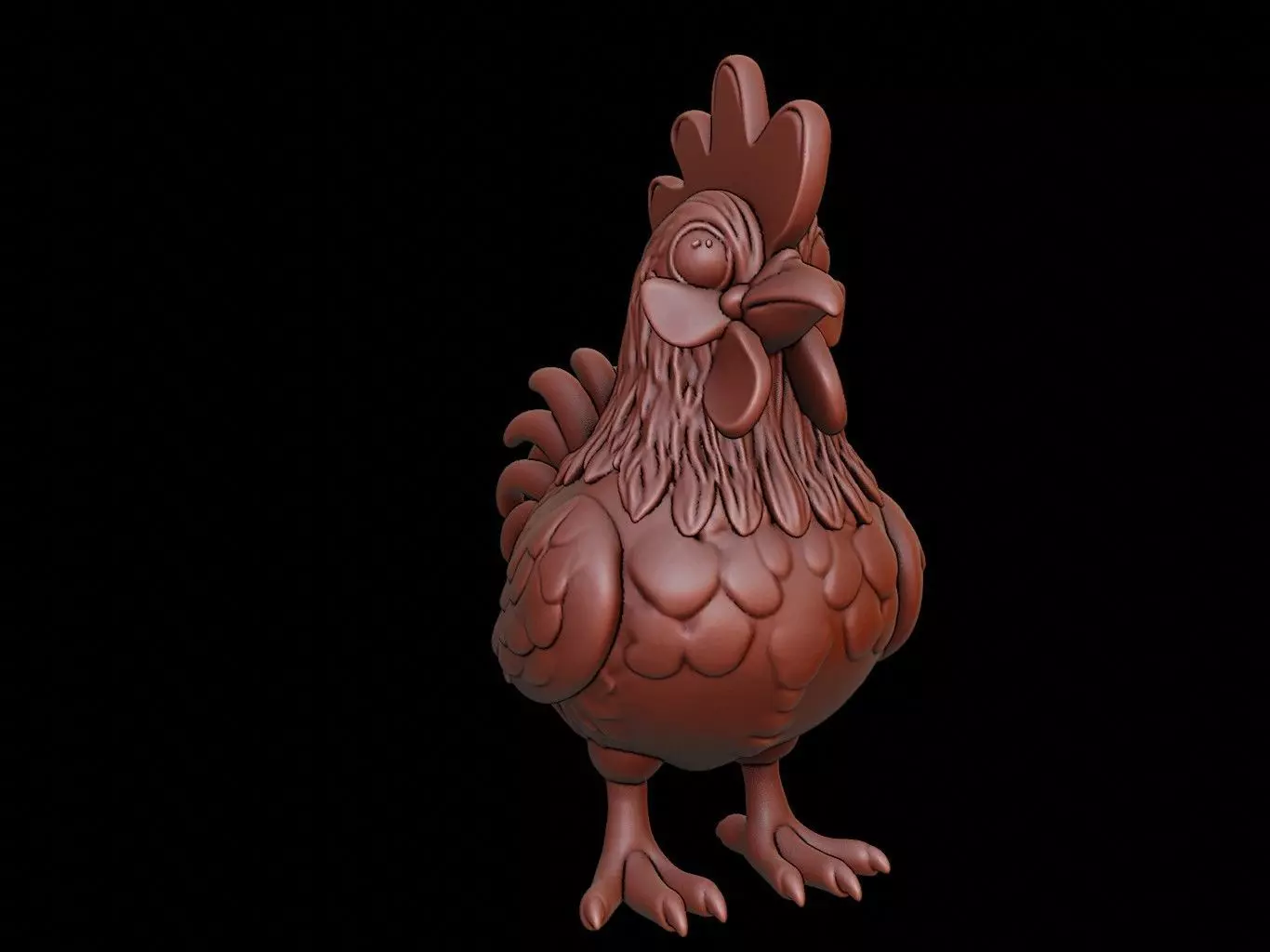 Chicken Animal Bust 3D print model_0
