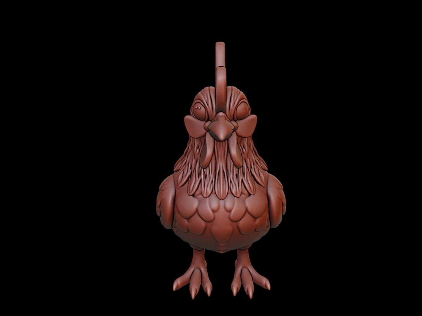 Chicken Animal Bust 3D print model_2