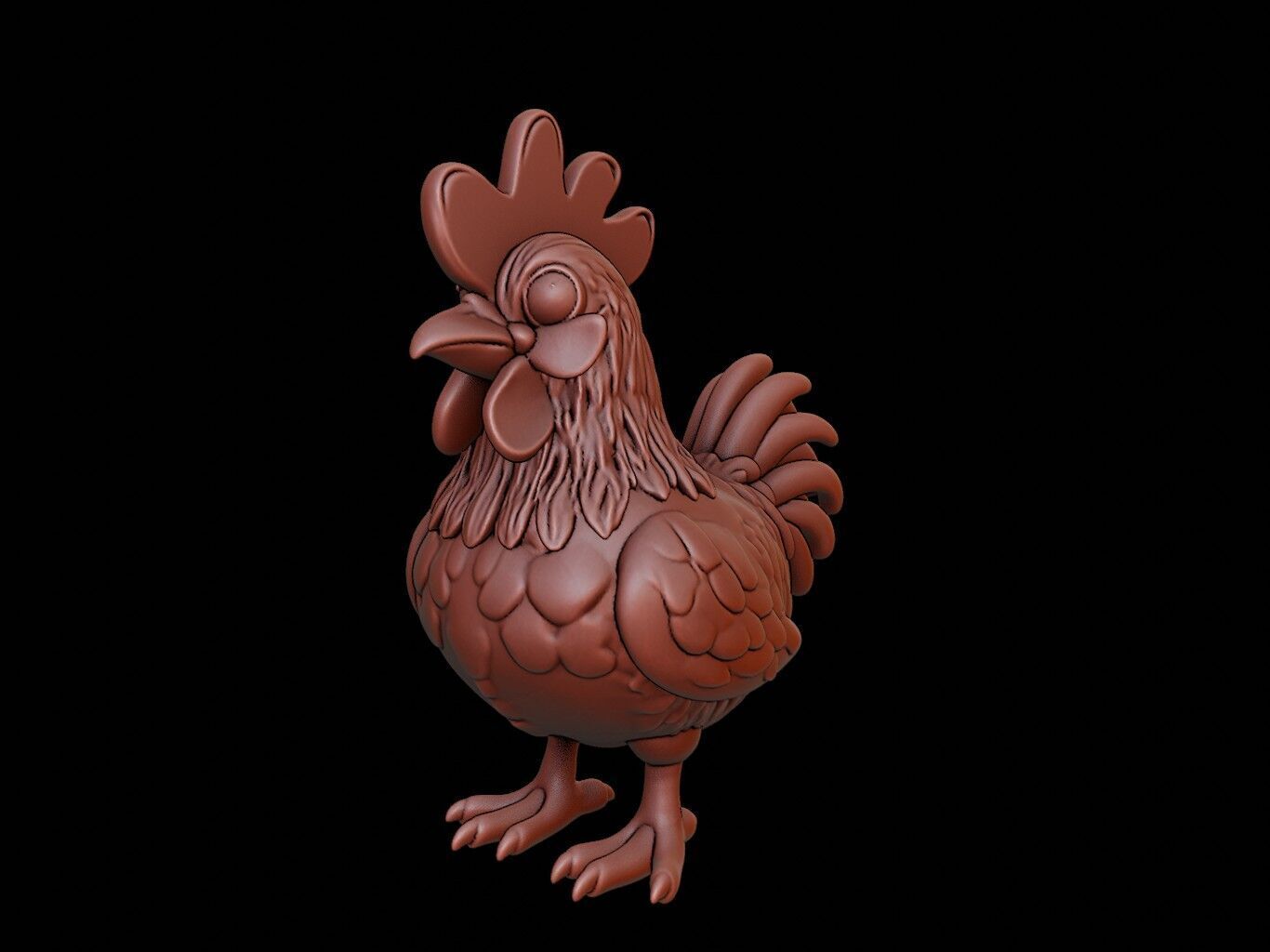 Chicken Animal Bust 3D print model_1