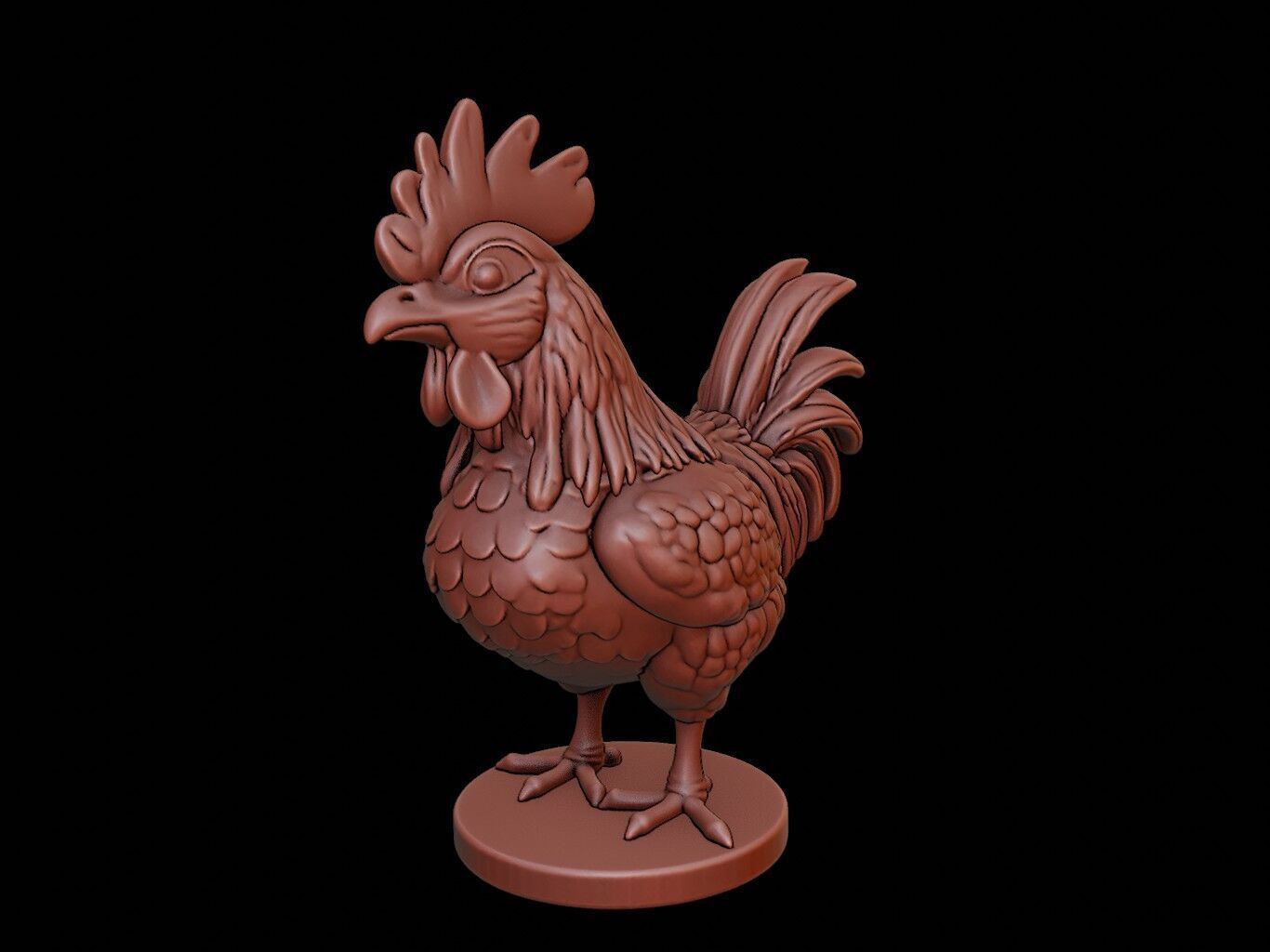 Chicken Animal Bust 3D print model_1