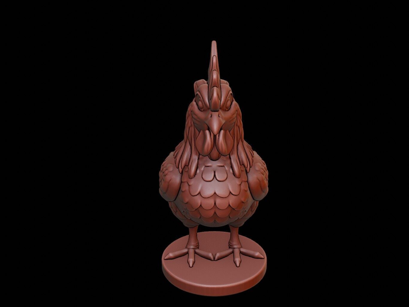 Chicken Animal Bust 3D print model_2